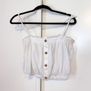 white button down tank top